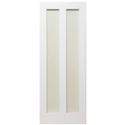Shaker 2 Panel White Primed Glazed Internal Door - All Sizes - Doors4less