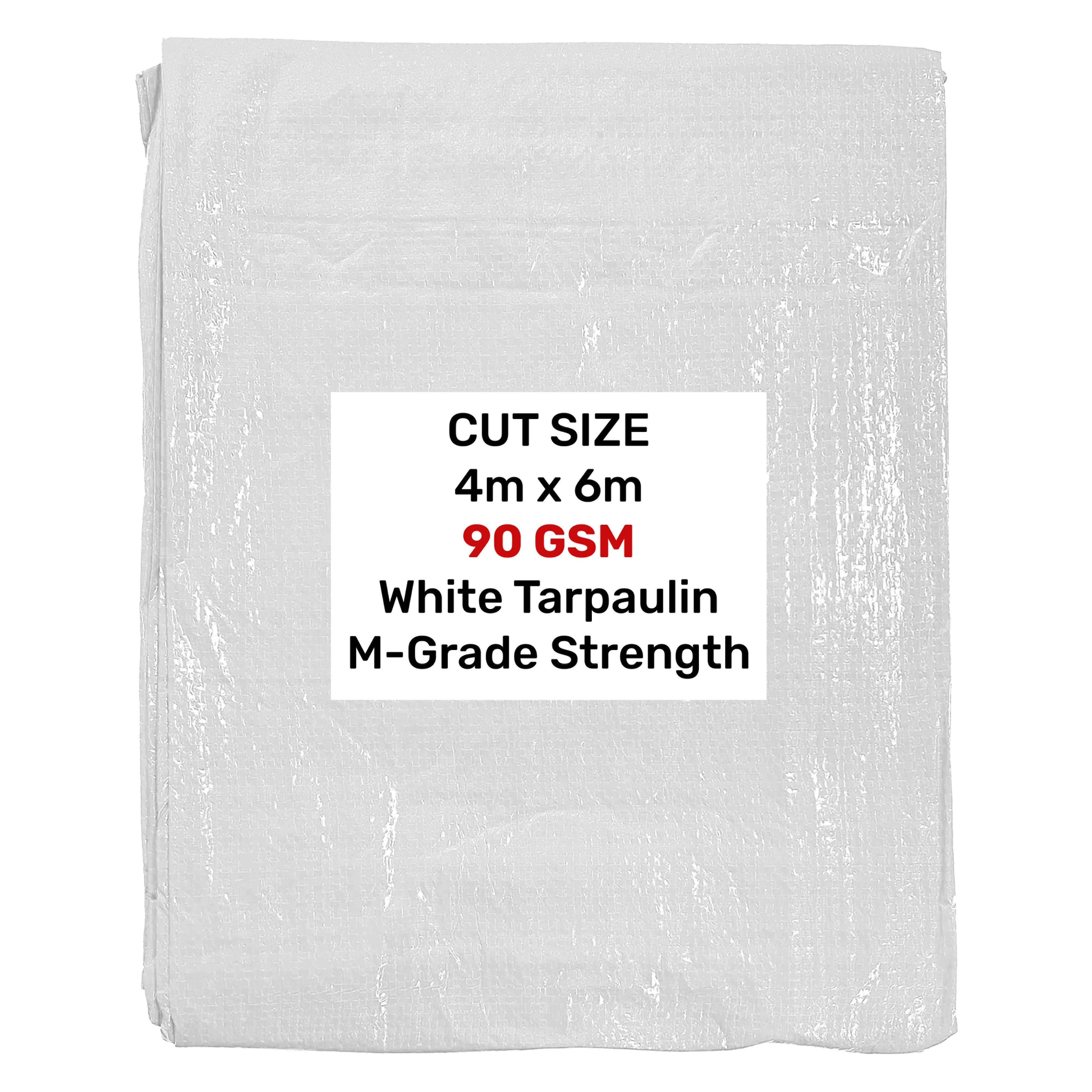 tarp 6m x 4m White M-Grade Tarpaulin 4m x 6m – Build4less