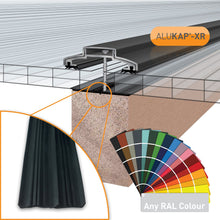 Load image into Gallery viewer, Alukap-XR 60mm Aluminium Bar with Rafter Gasket and End Cap - Full Range - Clear Amber Roofing
