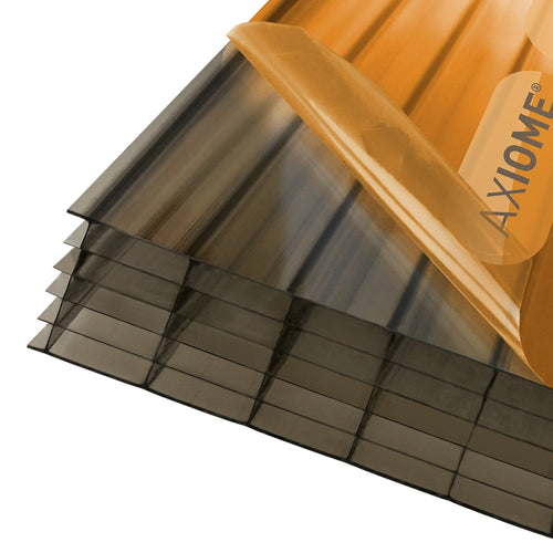 Axiome 35mm Bronze Polycarbonate Sheet - All Sizes - Clear Amber Roofing