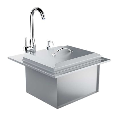 Sunstone Premium Water Sink with Faucet / Soap Dispenser / Grid Base - Sunstone Outdoor Kitchens