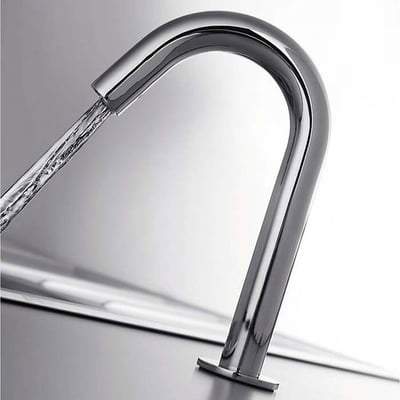 Compact Commercial Tall Curved Deck Mounted Infra Red Tap in Chrome - RAK Ceramics