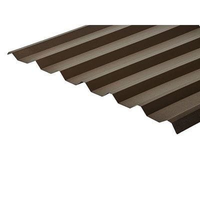 Cladco 34/1000 Box Profile PVC Plastisol Coated 0.7mm Metal Roof Sheet (Van Dyke Brown) - All Sizes - Cladco