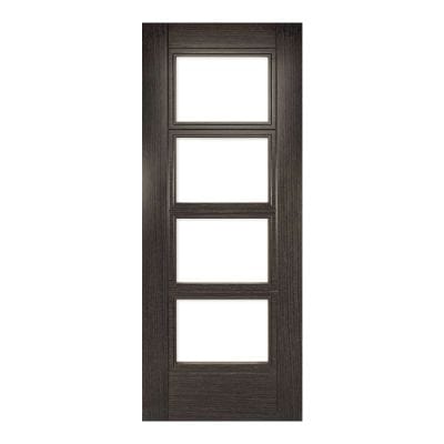 Montreal Dark Grey Ash Glazed Internal Door - All Sizes - Deanta