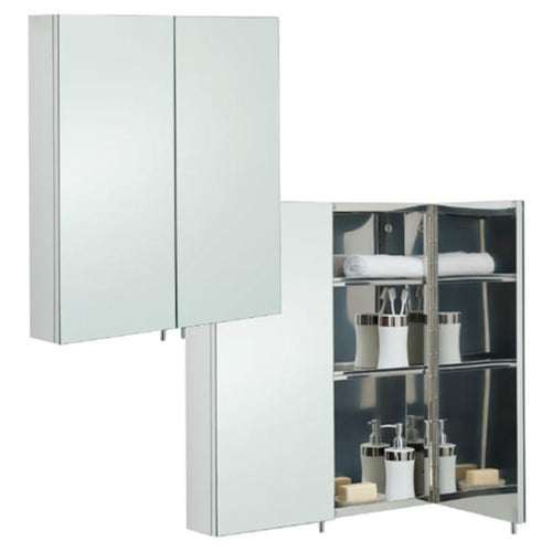 Delta Stainless Steel Double Cabinet with Mirrored Doors