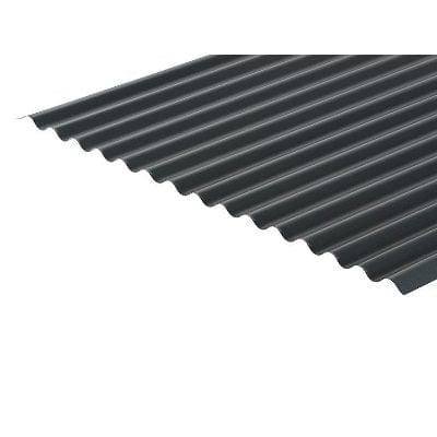 Cladco Corrugated 13/3 Profile PVC Plastisol Coated 0.7mm Metal Roof Sheet 990mm x 2000mm (Anthracite) - All Sizes - Cladco