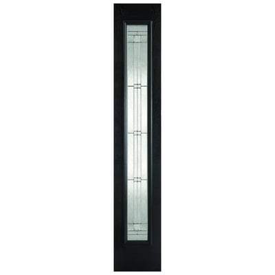 Elegant Black GRP Pre-Finished 1 Double Glazed Lead Light Panel Sidelight- 2032mm x 356mm - LPD Doors Doors
