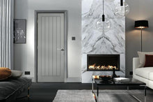 Load image into Gallery viewer, Moulded Textured Vertical Grey Pre-Finished 5 Panel Interior Fire Door FD30 - All Sizes - LPD Doors Doors
