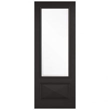 Load image into Gallery viewer, Knightsbridge Black Primed 1 Glazed Clear Light Panel Interior Door - All Sizes - LPD Doors Doors
