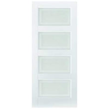 Load image into Gallery viewer, Contemporary White Primed 4 Frosted Light Panels Interior Door - All Sizes - LPD Doors Doors
