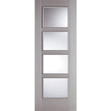 Load image into Gallery viewer, Vancouver Light Grey Pre-Finished 4 Glazed Clear Light Panels Interior Fire Door FD30 - All Sizes - LPD Doors Doors

