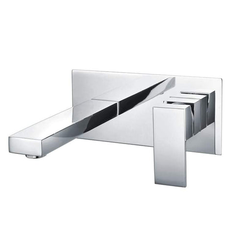 Cubis Wall Mounted Basin Mixer with Back Plate in Chrome - RAK Ceramics