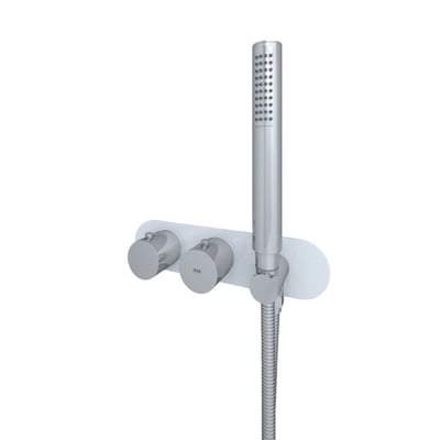 Feeling Round Horizontal Dual Outlet Thermostatic Concealed Shower Valve with Wall Outlet - RAK Ceramics