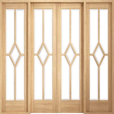 Reims Oak Unfinished 20 Glazed Clear Light Panels Interior Room Divider - 2031mm x 2478mm - LPD Doors Doors