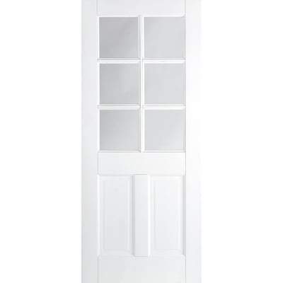Canterbury White 6 Glazed Clear Light Panels Interior Door - All Sizes - LPD Doors Doors