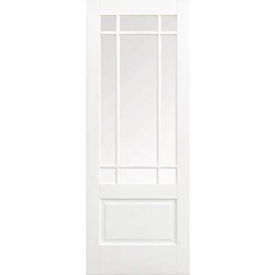 Downham White Primed 9 Glazed Clear Bevelled Light Panels Interior Door - All Sizes - LPD Doors Doors