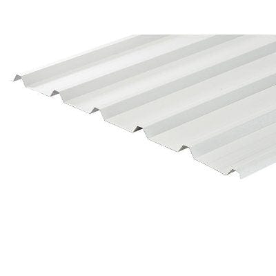 Cladco 32/1000 Box Profile PVC Plastisol Coated 0.7mm Metal Roof Sheet (White) - All Sizes - Cladco