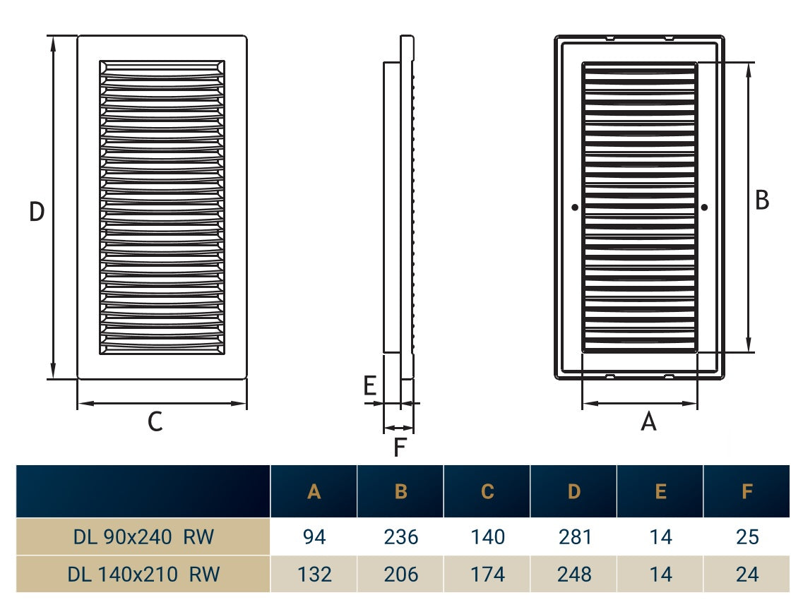 Louvre Vent White DL/140X210 RW LUX With Fly Mesh - Best4Trade-Retail