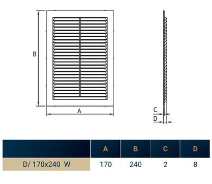 Louvre Vent  D/170x240W 240mm X 170mm with Fly Screen - Best4Trade-Retail