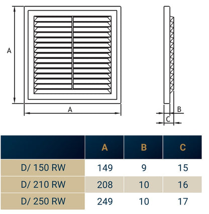 Louvre Vent D/150RW Classic 150mm - Best4Trade-Retail