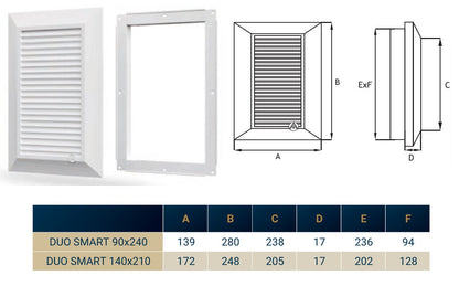 Louvre Vent Duo Smart 90/240 Brown 90mm x 240mm With Fly Mesh - Best4Trade-Retail