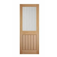 Load image into Gallery viewer, Cottage Oak Glazed 1 Lite 1 Panel Unfinished Internal Door - All Sizes - Doors4less
