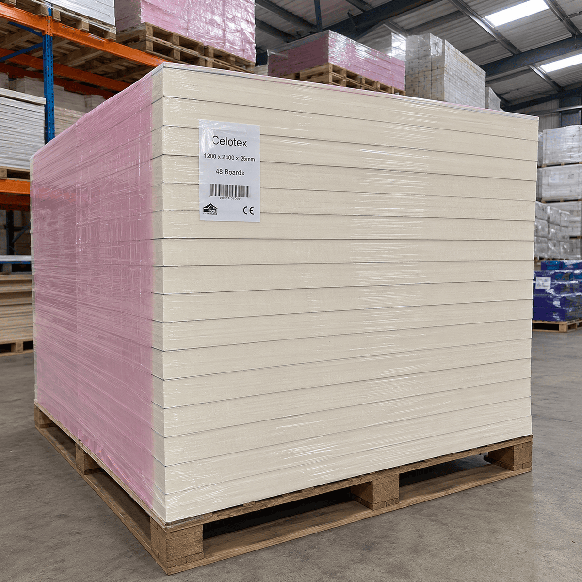 Pallet of 25mm Celotex 1200mm x 2400mm GA4000 (48 Boards per Pallet) Insulation Board