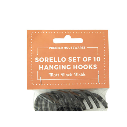 Sorello Matte Black Hooks - Set of 10