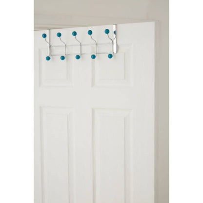 Ten Hook Over Door Turquoise Balls Hanger