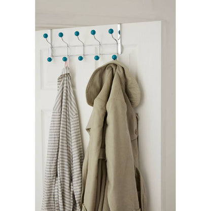 Ten Hook Over Door Turquoise Balls Hanger