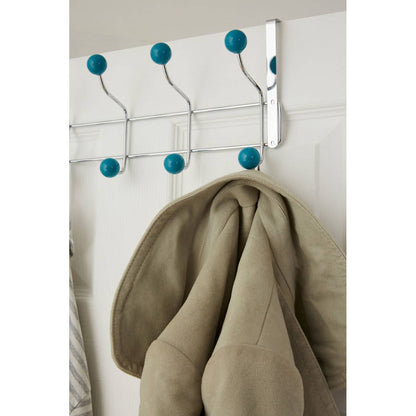 Ten Hook Over Door Turquoise Balls Hanger