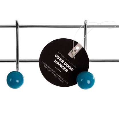 Ten Hook Over Door Turquoise Balls Hanger