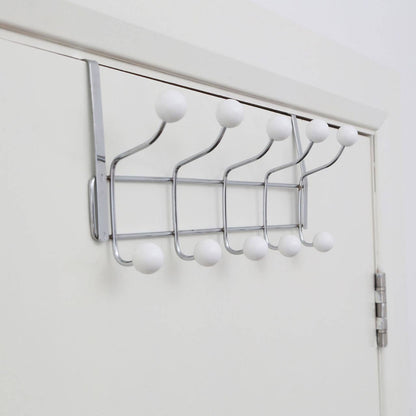 Over Door White Balls Ten Hook Hanger