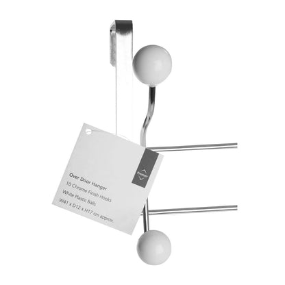 Over Door White Balls Ten Hook Hanger