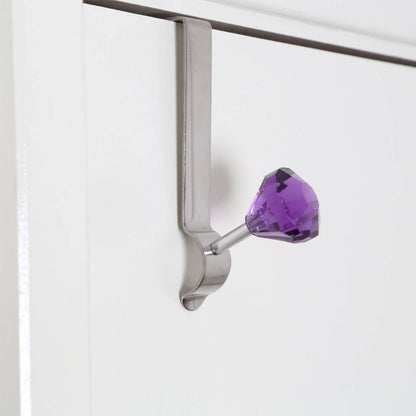 Over Door Purple Diamante Single Hook