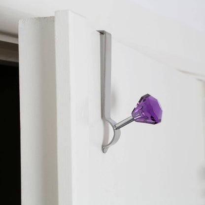 Over Door Purple Diamante Single Hook