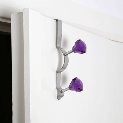 Over Door Purple Diamantes Double Hook