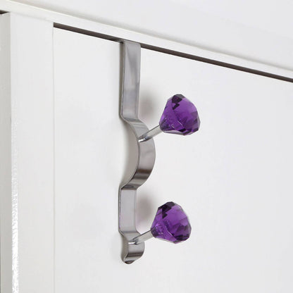 Over Door Purple Diamantes Double Hook