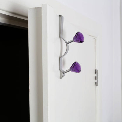 Over Door Purple Diamantes Double Hook