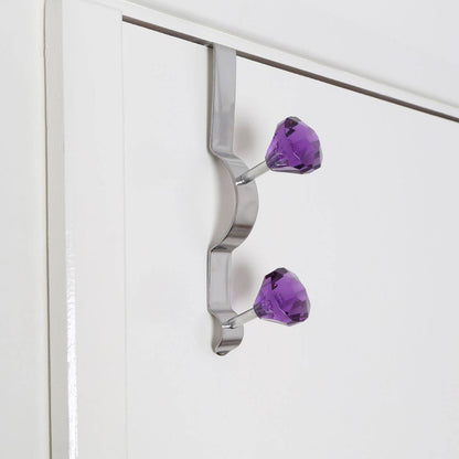 Over Door Purple Diamantes Double Hook