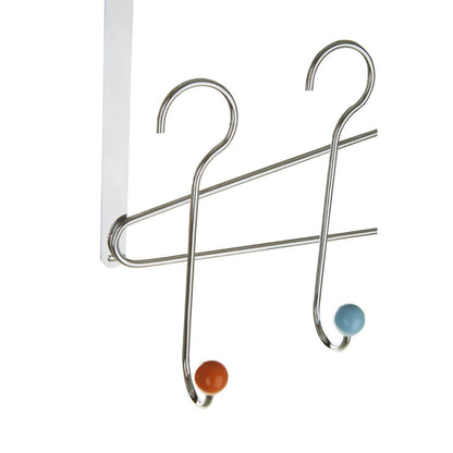 Multicoloured 5 Hook Over Door Hanger