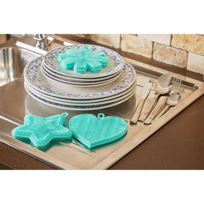 Zing Teal Silicone Dish Scrubbers