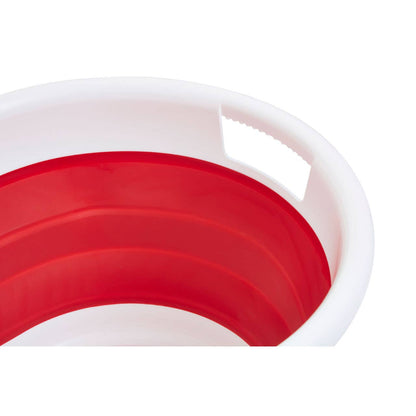 Collapsible Red White Laundry Basket