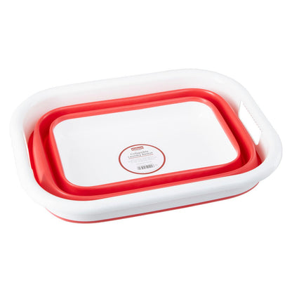 Collapsible Red White Laundry Basket