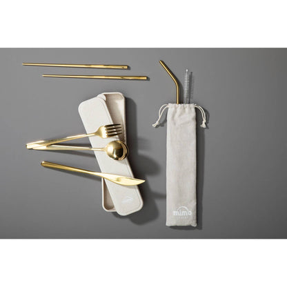 Mimo 6 Pc Gold Finish Cutlery Set With Box