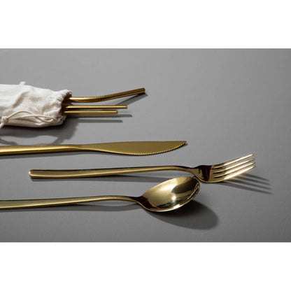 Mimo 6 Pc Gold Finish Cutlery Set With Box