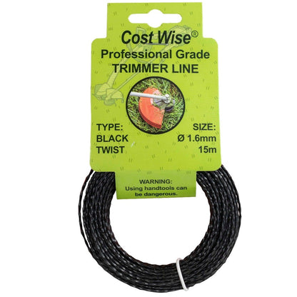 Strimmer Line Black Twist 1.6mm x 15m - Best4Trade-Retail Garden tools & Accesories