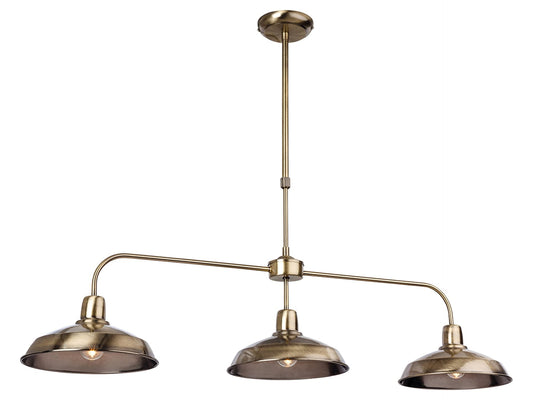 Vintage Antique Brass Pendant Light for Kitchen Island with Adjustable Drop