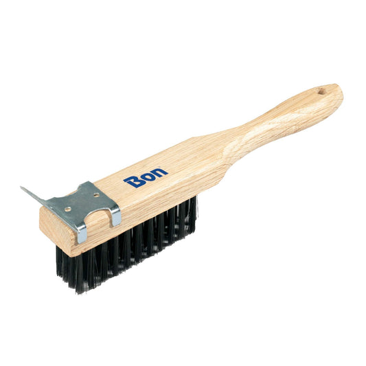 Bon Tool Straight Handle Wire Brush with Scraper (11-217) - RHINOBUILD Bricklaying Tools