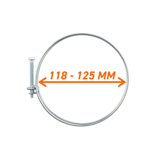 Double Wire Hose Clamp Galvanised 118mm-125mm - Best4Trade-Retail Tech Hose & Fittings